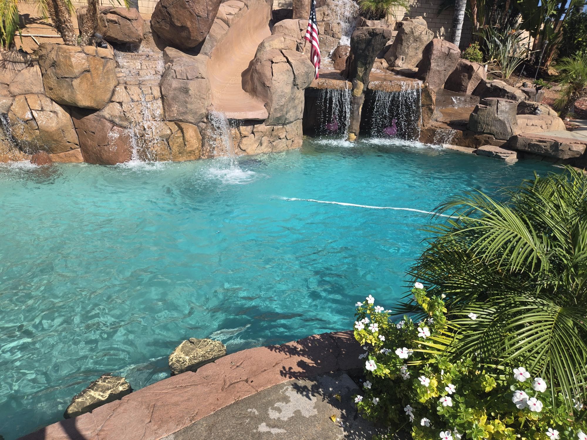 Custom Waterfall & Slide